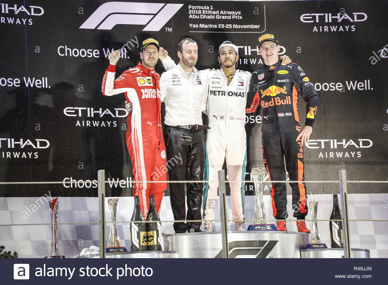 Abu Dhabi Uae 25th Nov 2018 Vettel Sebastian Ger Scuderia Ferrari Sf71h Portrait Hamilton Lewis Gbr