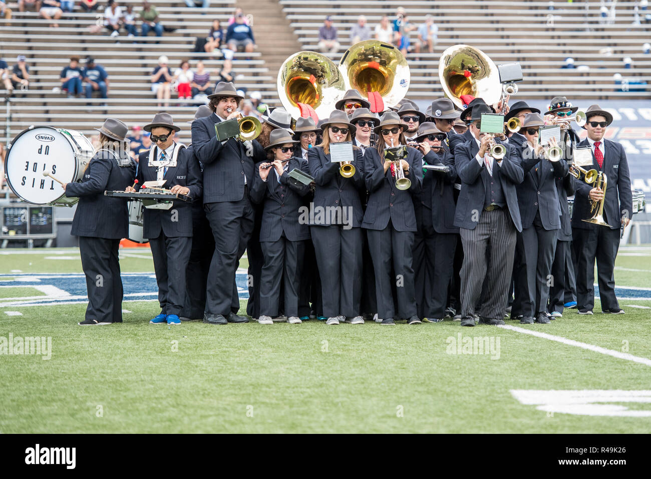 Houston, TX, USA. 24th Nov, 2018. The Rice Owls band, also known as The ...