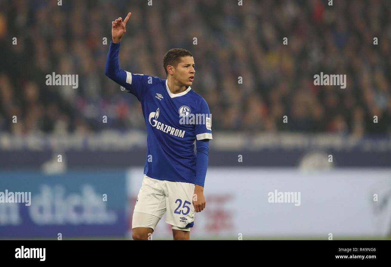 firo: 24.11.2018 Football, Football, 1.Bundesliga, Season 2018/2019, FC Schalke - 1.FC Nuremberg 5: 2 gesture, Amine HArit | usage worldwide Stock Photo