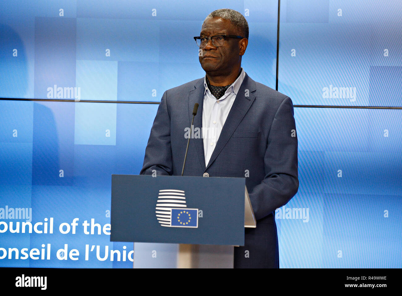 Brussels, Belgium. 26th November 2018. High Representative of the EU for Foreign Affairs Federica Mogherini, Nobel Peace Prize Laureates Nadia Murad and Denis Mukwege hold a joint press conference. Alexandros Michailidis/Alamy Live News Stock Photo