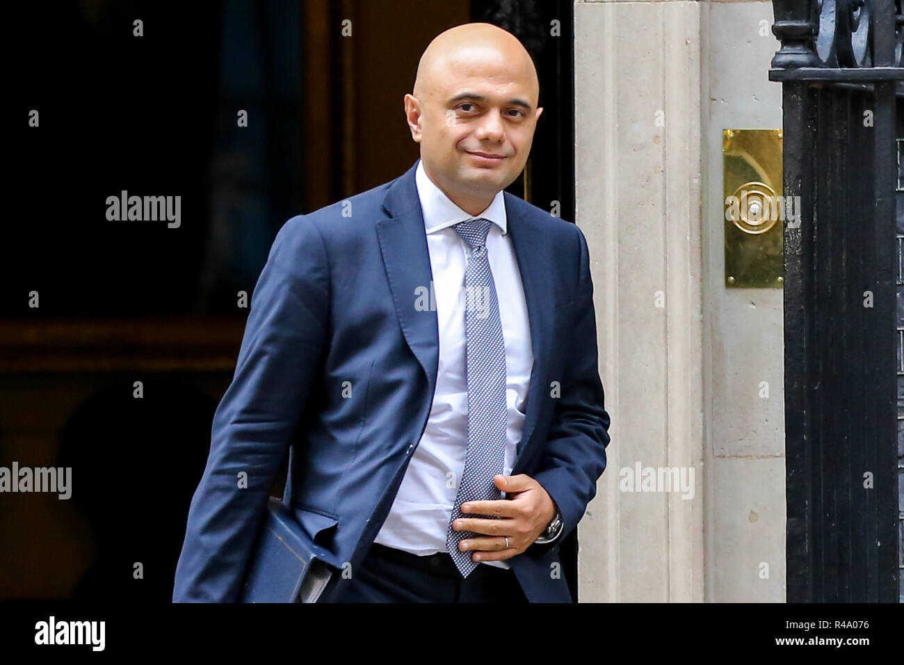 Downing Street, London, UK 26 Nov 2018 - Sajid Javid - Home Secretary departs from No 10 Downing Street after attending the weekly Cabinet Meeting.  Credit: Dinendra Haria/Alamy Live News Stock Photo