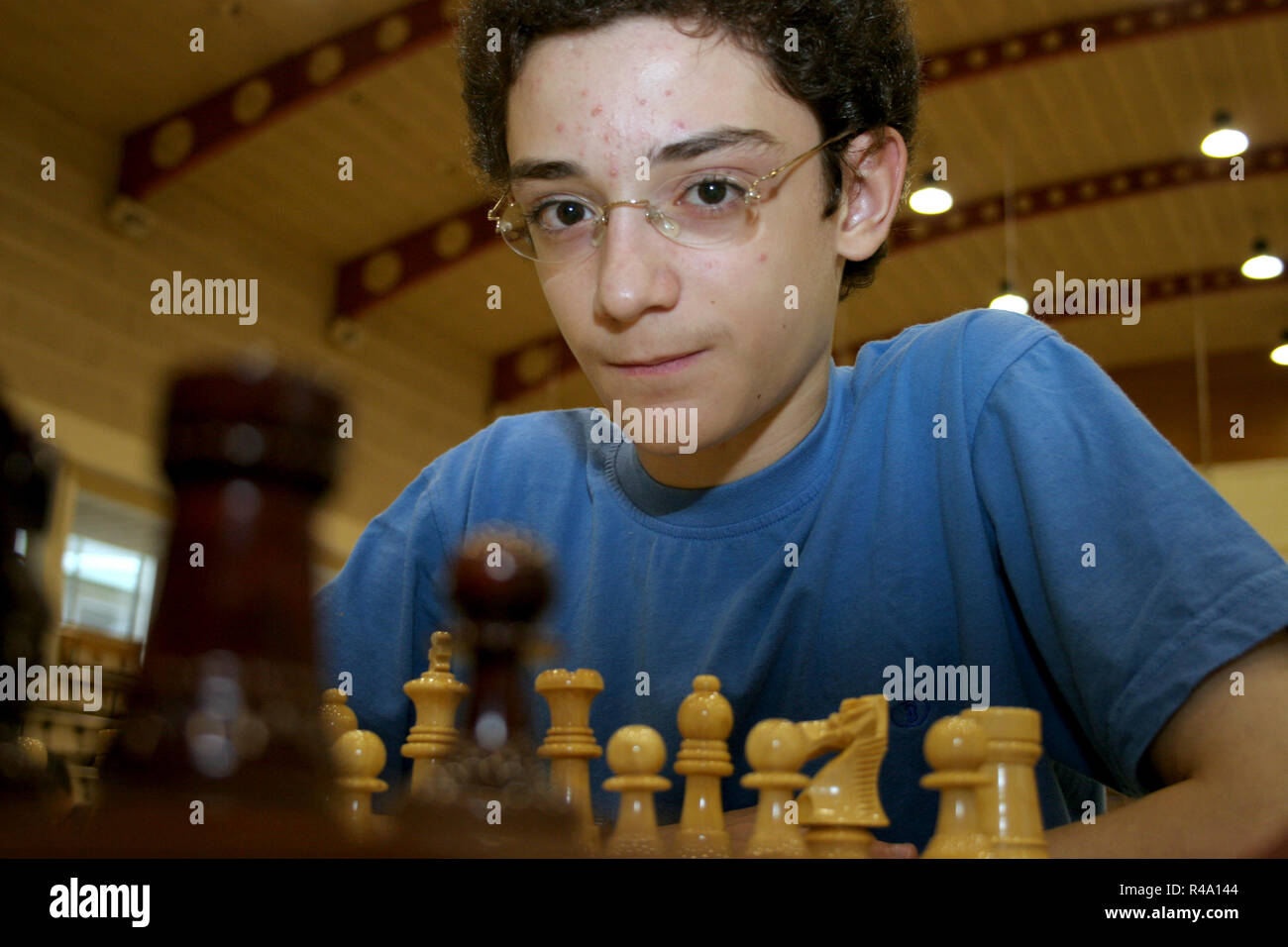 FILE PICS: Fabiano Caruana who plays in the London World Chess championships 2018. Portrait of Fabiano Caruana taken in July 13 2006, during a break at the Andorra Chess Open 2006. Born July 30 1992, in this picture he was 13 years, 11 months and 13 days old. One year later (at the age of 14 years, 11 months and 20 days), he became the youngest grandmaster in the history of both Italy and the United States. Credit: Joan Pla Vivoles/Alamy Live News Stock Photo