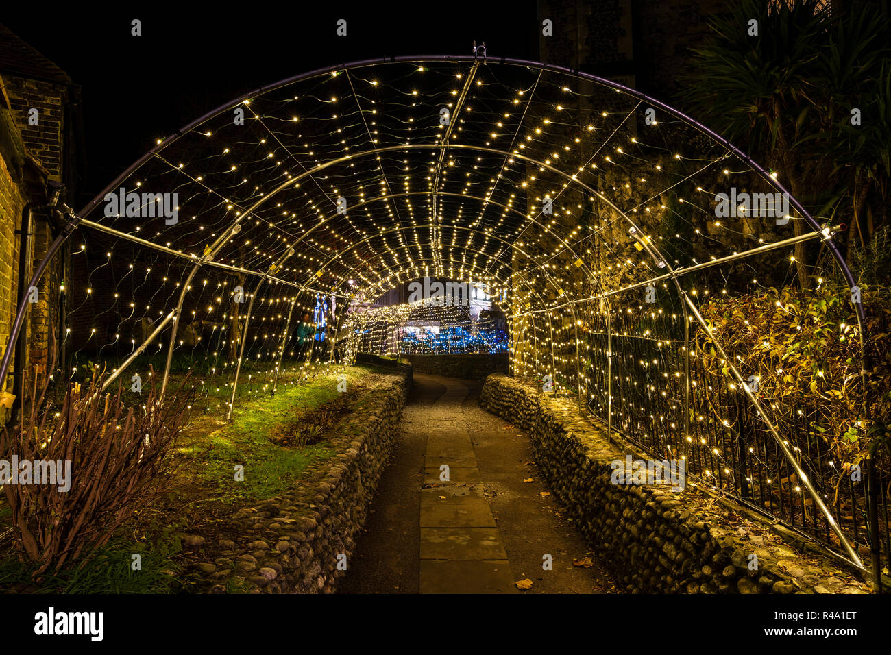 Christmas light display at the medieval town of Sandwich in Kent
