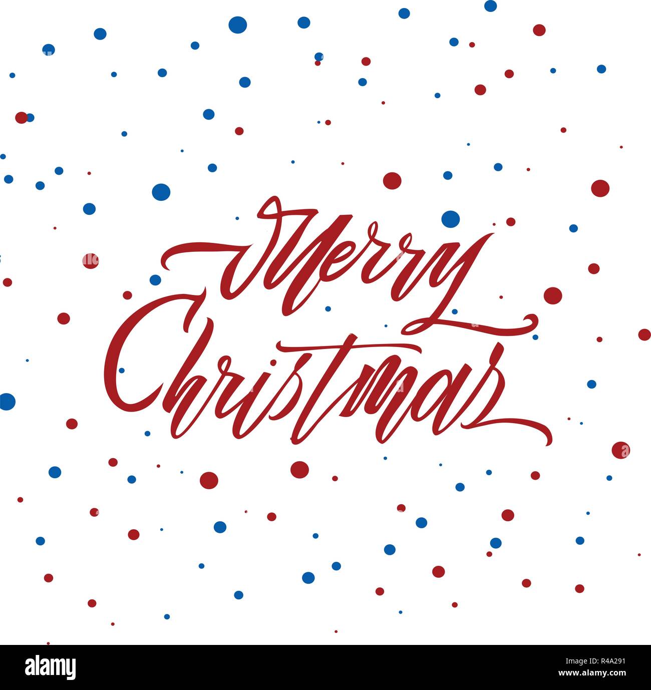 Merry christmas text vector on white background. Lettering for ...