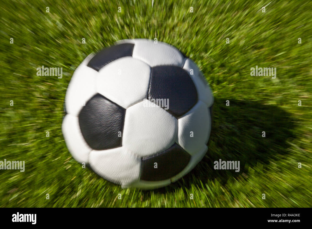 moving soccer ball Stock Photo Alamy