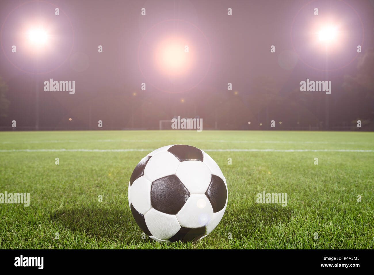 soccer ball on field Stock Photo Alamy