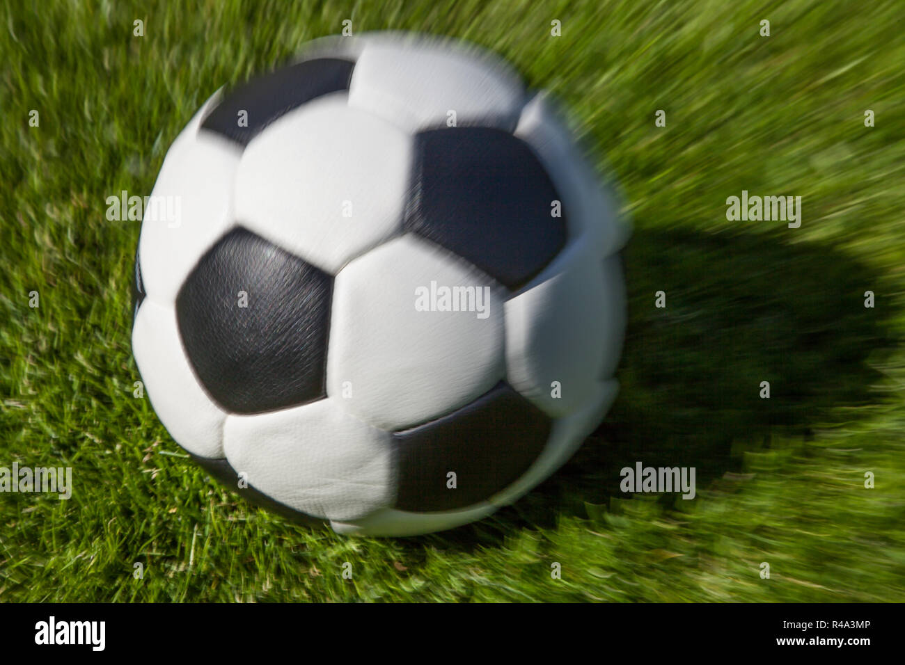 moving soccer ball Stock Photo Alamy