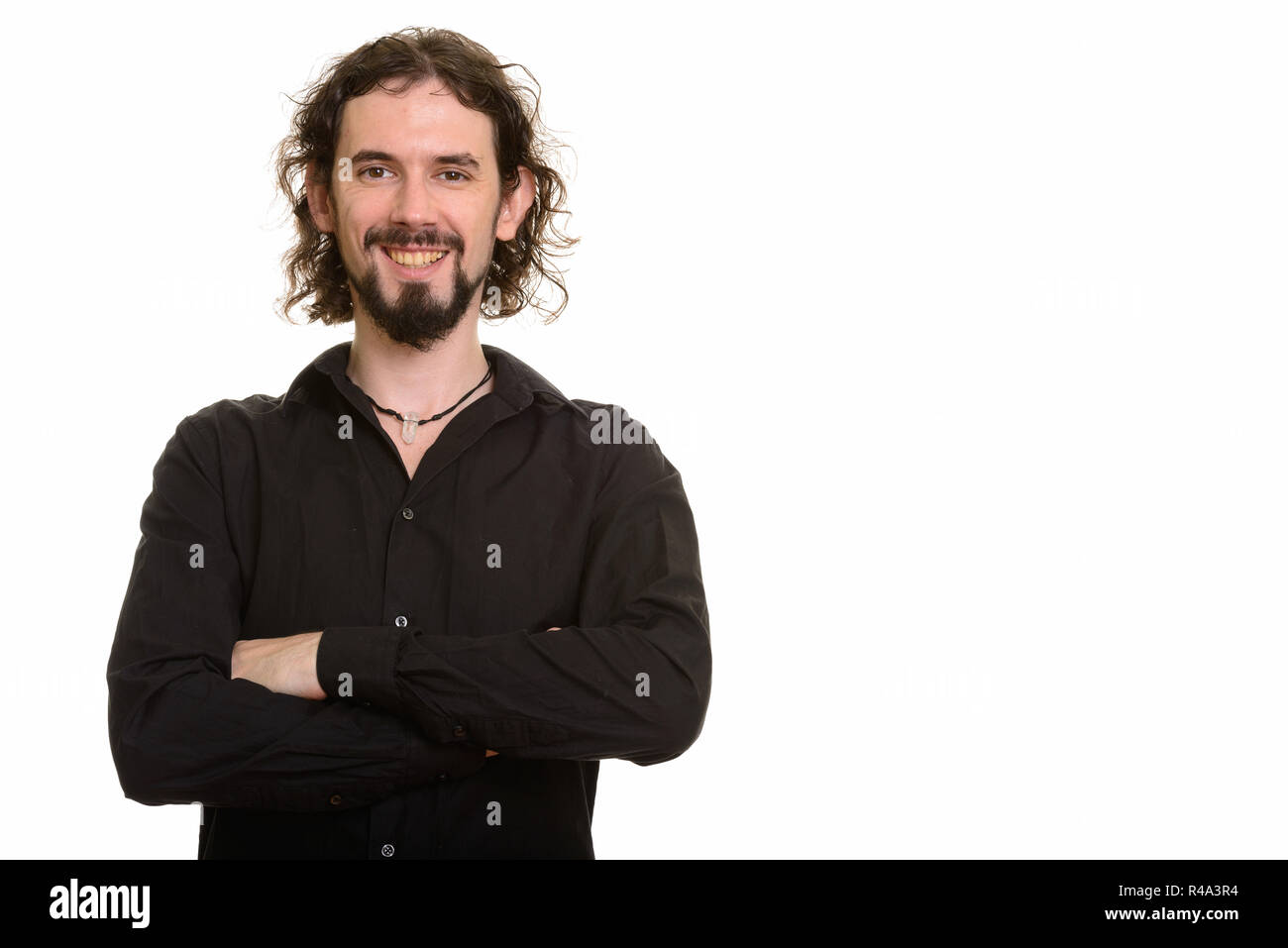 Happy handsome Caucasian man looking at camera Stock Photo - Alamy