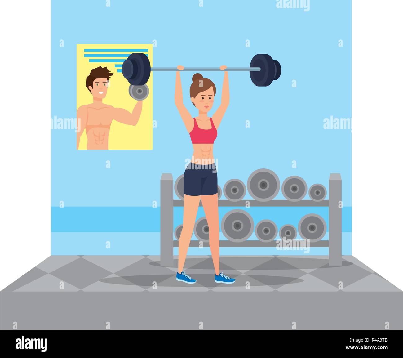 Strong woman body builder silhouette hi-res stock photography and ...