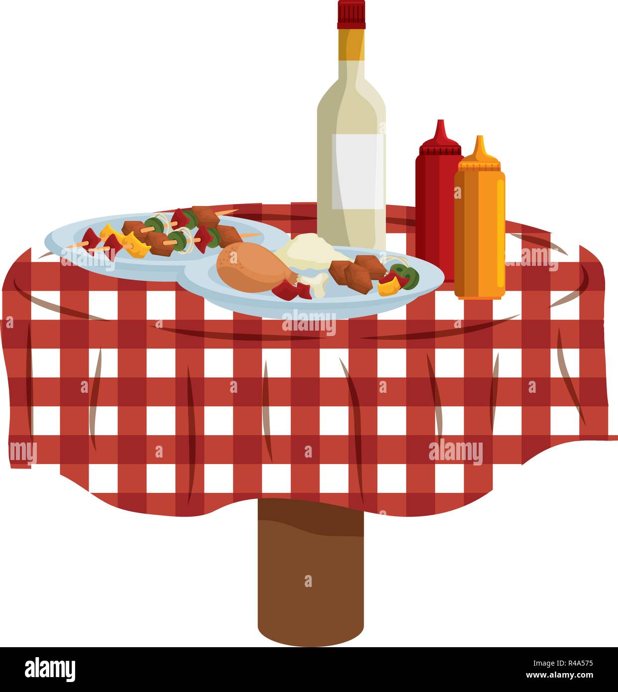 picnic table with delicious food vector illustration design Stock ...