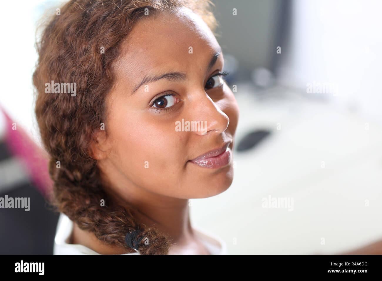 Portrait of student girl in class Stock Photo - Alamy
