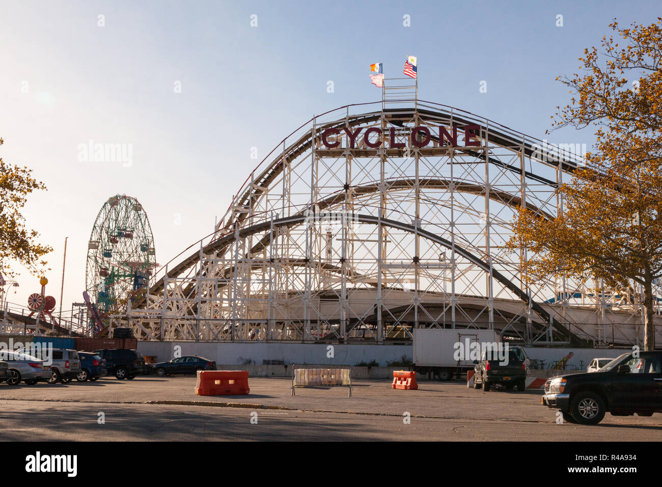 Cycolone Rolercoster Cyclone roller coaster, Coney Island, Brooklyn, New York City, United ...