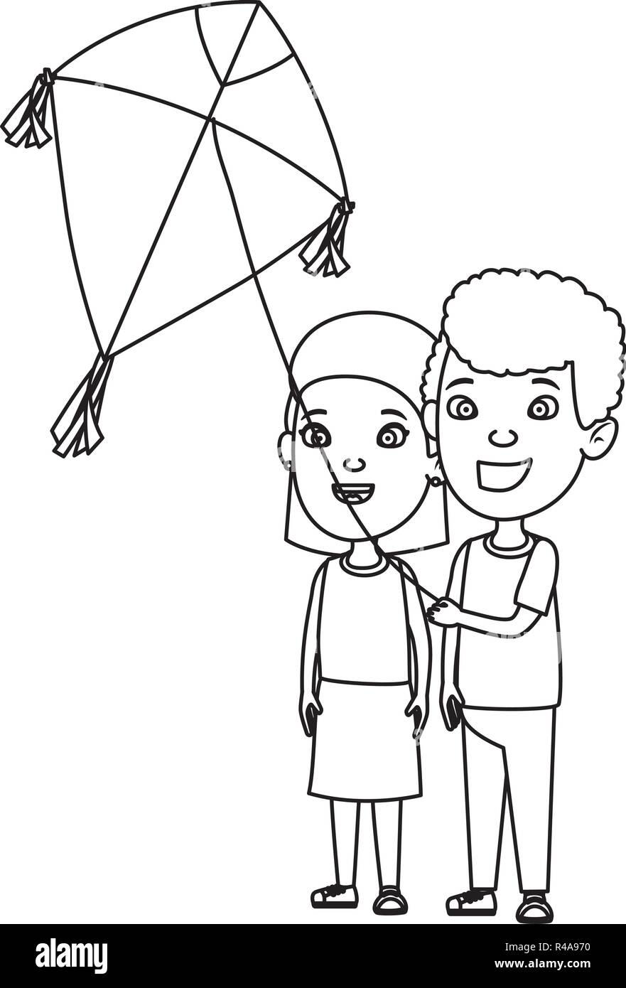Download KiteFlying Little Girl Coloring Page RoyaltyFree Stock  Illustration Image  Pixabay