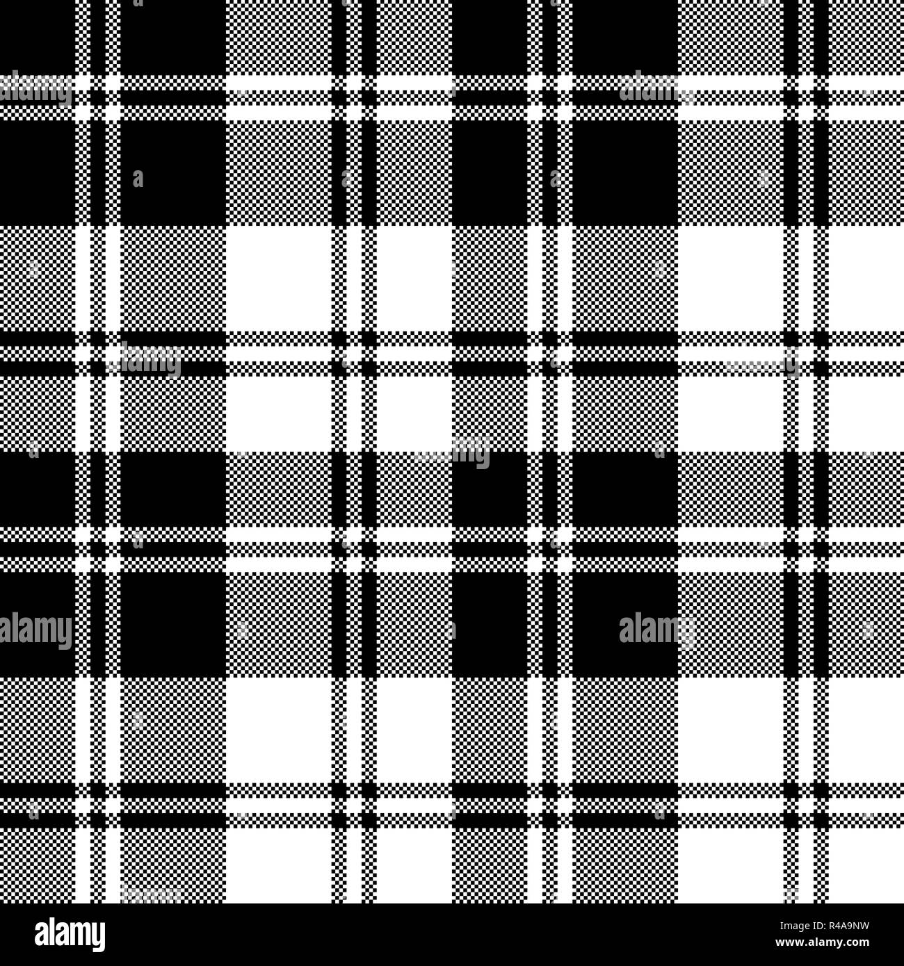 Plaid black white tartan classic seamless pattern. Vector illustration ...