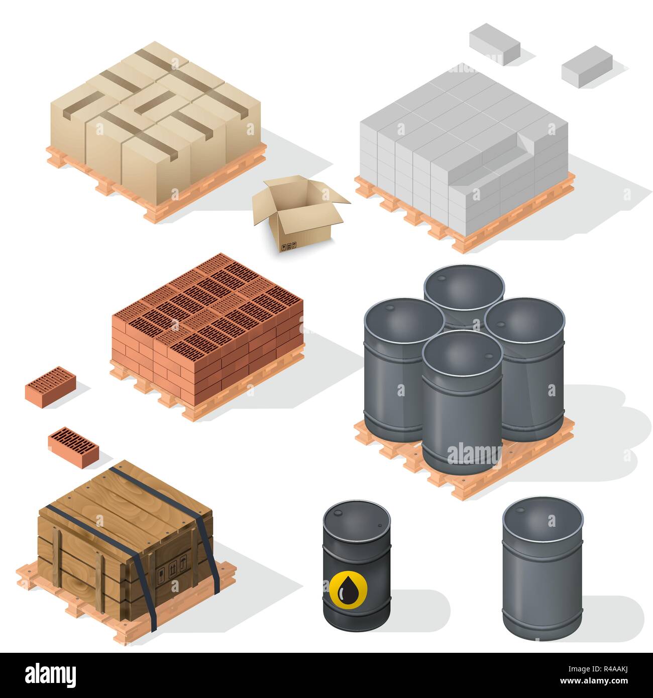 Construction Material Isometric Stock Vector