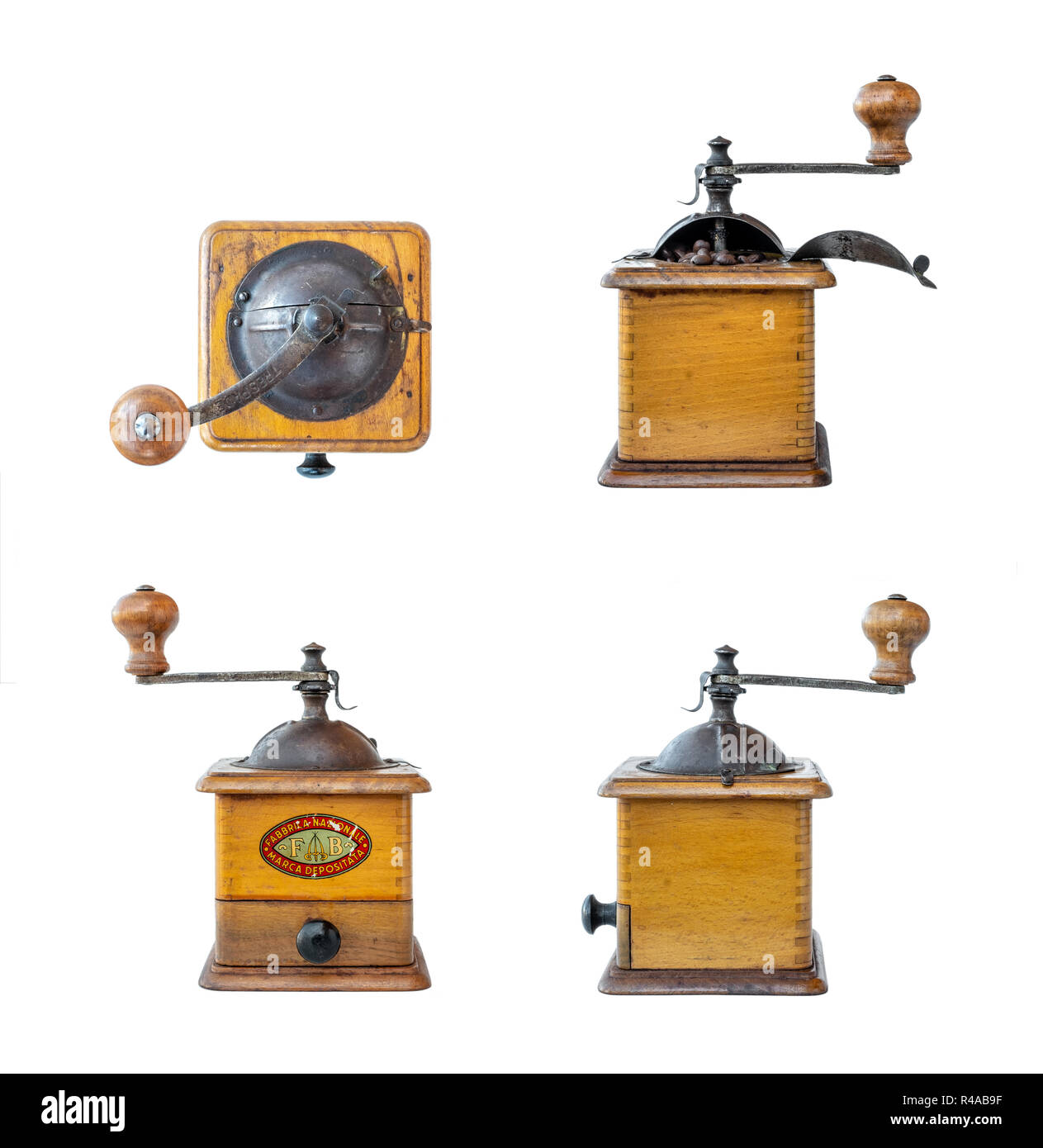 Old Italian traditional and manual coffee grinder Stock Photo