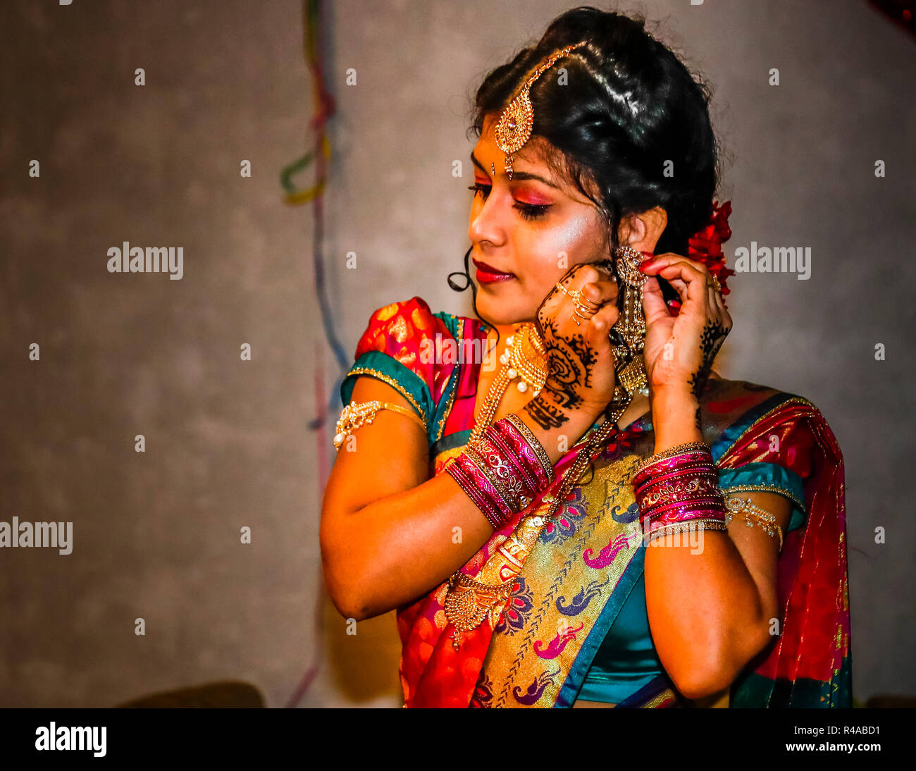 Tamil Hindu Wedding ceremony in a Dortmund Temple in Germany Stock