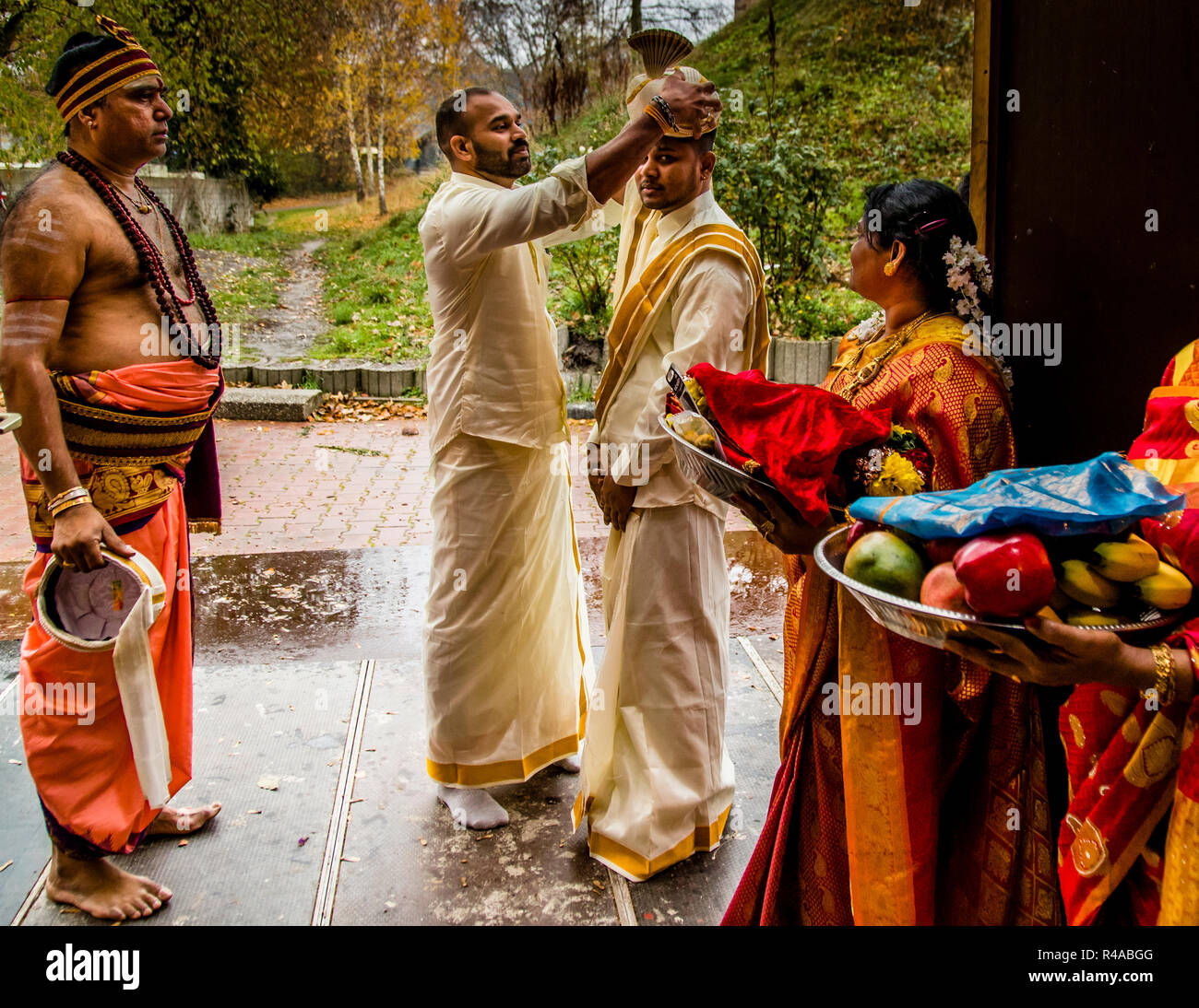 Tamil Hindu Wedding ceremony in a Dortmund Temple in Germany Stock