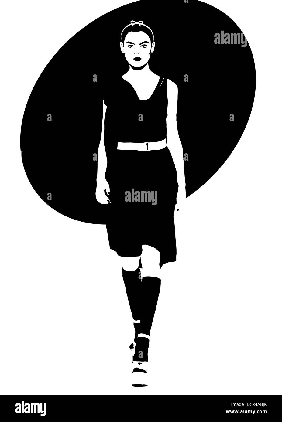 Black and white fashion illustration Stock Photo - Alamy