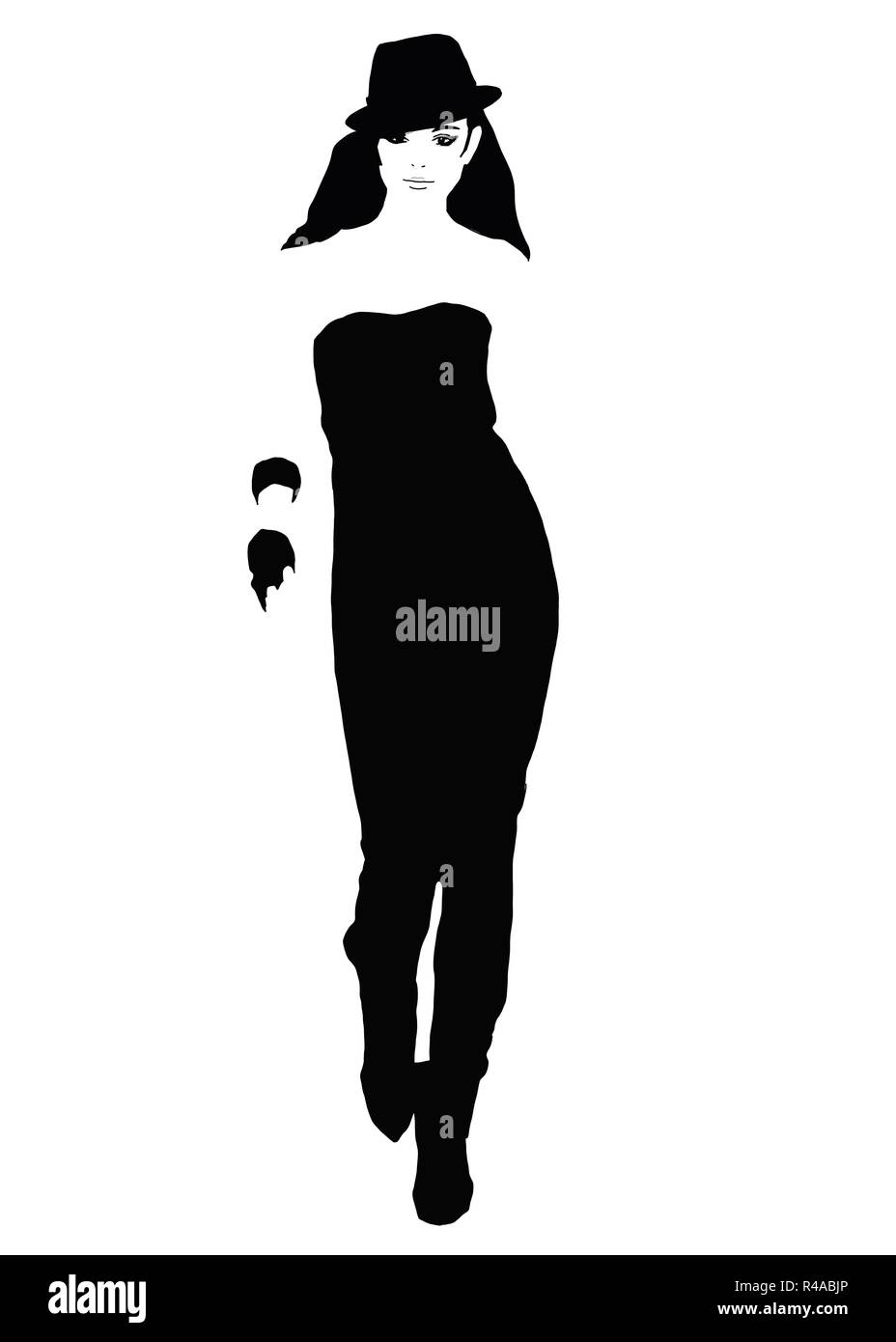 Black and white fashion illustration Stock Photo - Alamy