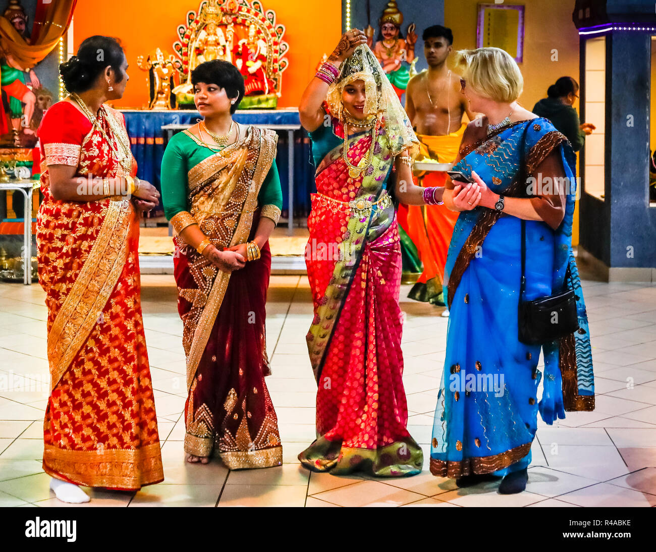 Tamil Hindu Wedding ceremony in a Dortmund Temple in Germany Stock
