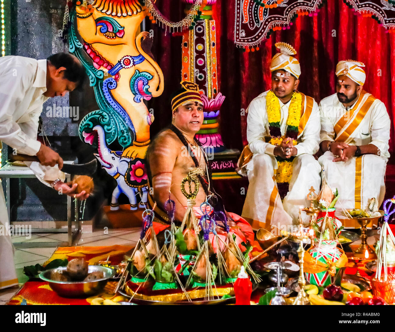 Tamil Hindu Wedding ceremony in a Dortmund Temple in Germany Stock