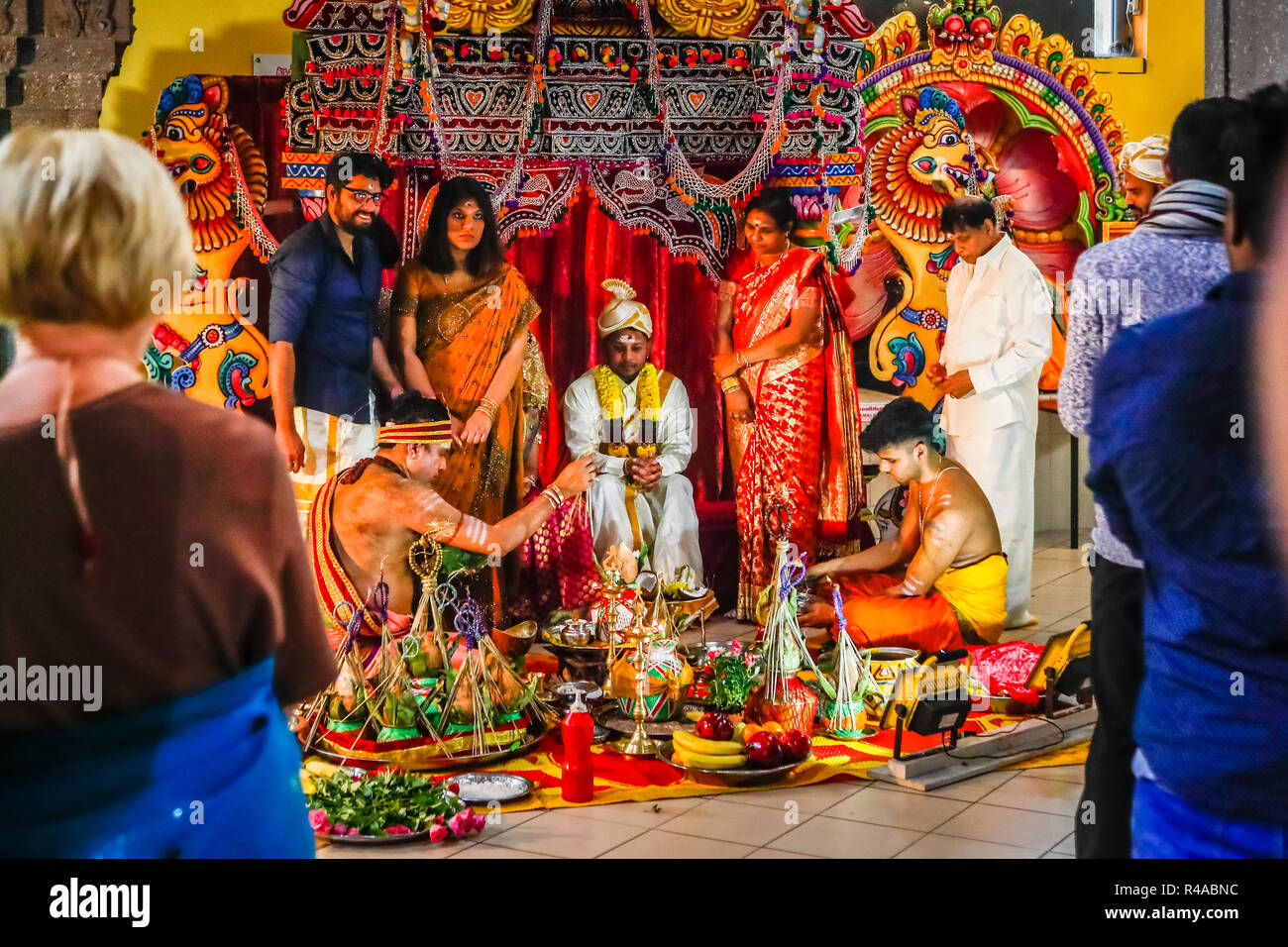 Tamil Hindu Wedding ceremony in a Dortmund Temple in Germany Stock