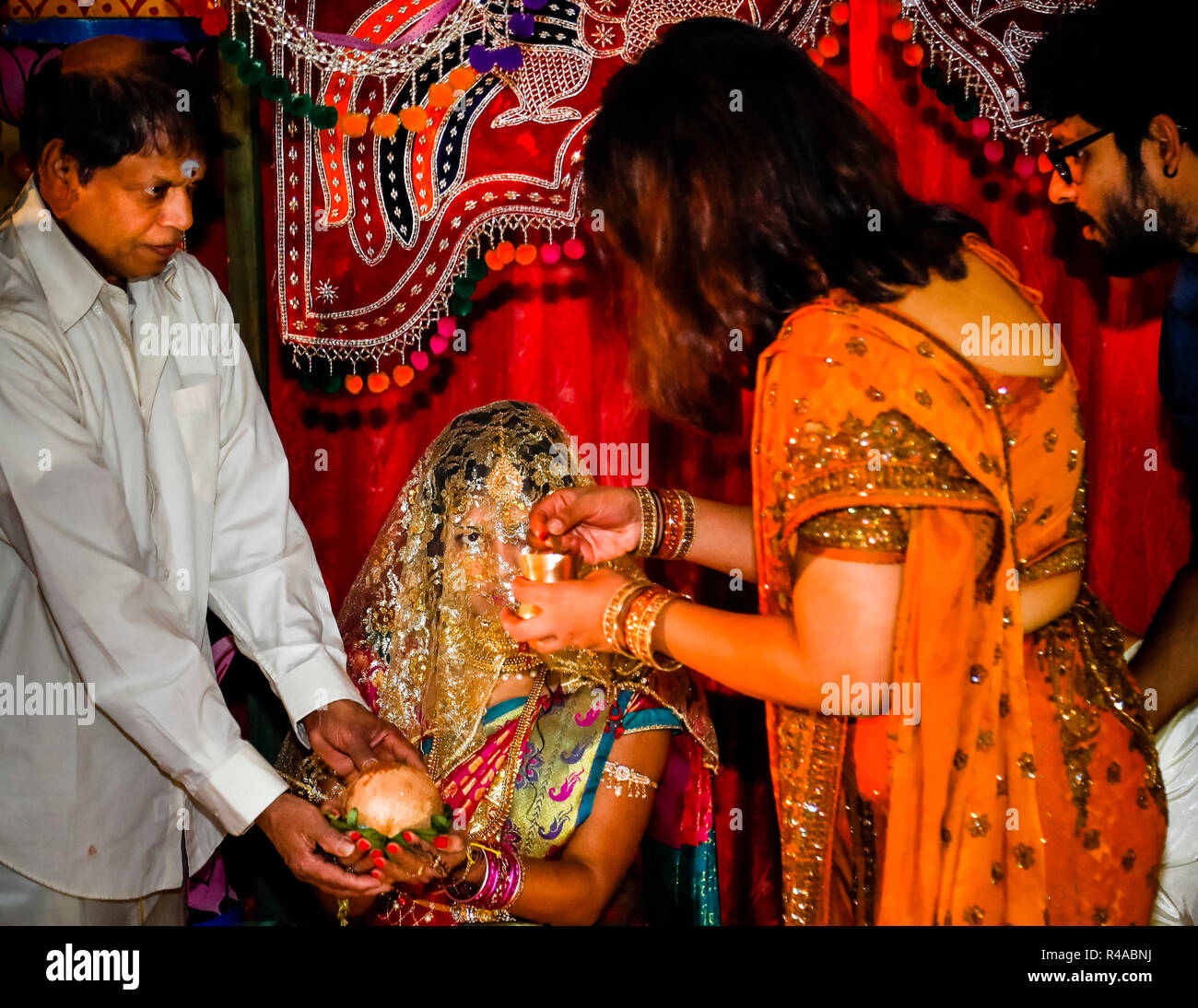 Tamil Hindu Wedding ceremony in a Dortmund Temple in Germany Stock