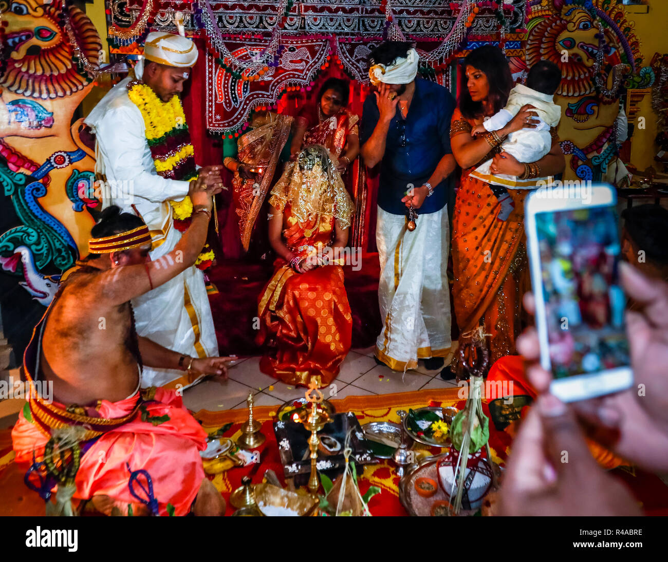 Tamil Hindu Wedding ceremony in a Dortmund Temple in Germany Stock