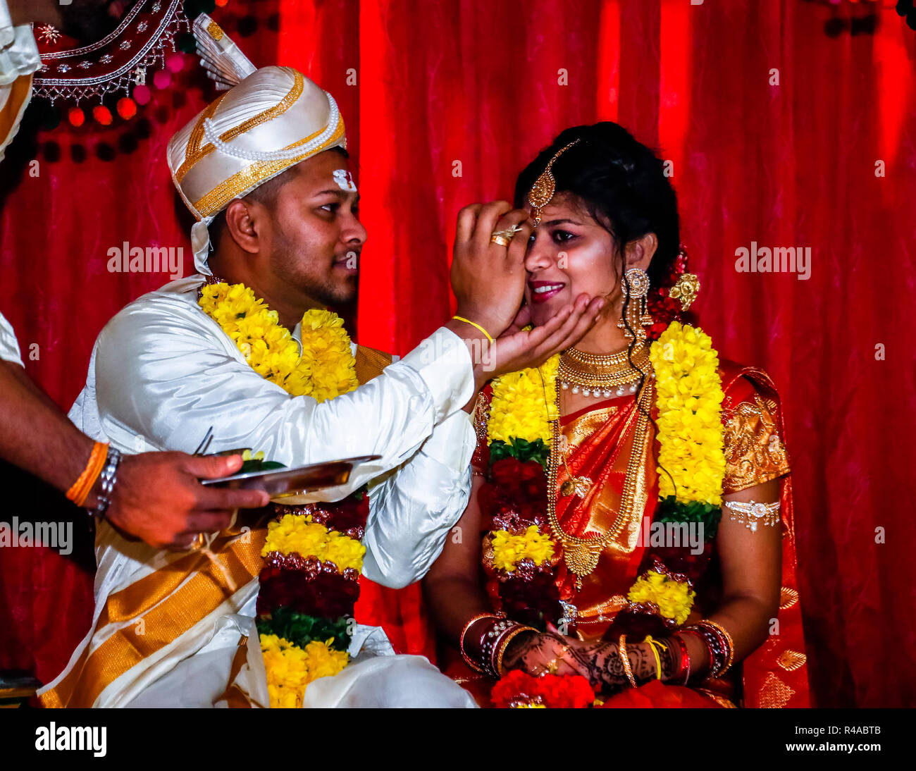 Tamil Hindu Wedding ceremony in a Dortmund Temple in Germany Stock