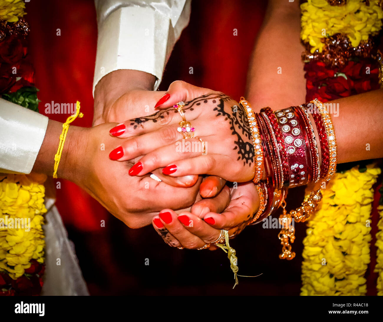 Tamil Hindu Wedding ceremony in a Dortmund Temple in Germany Stock