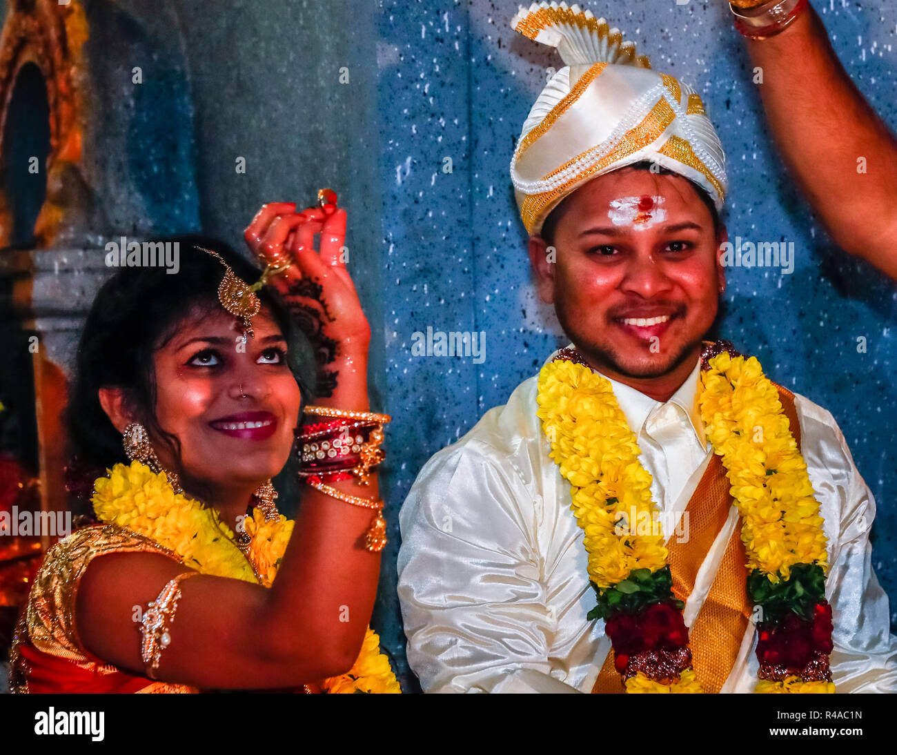 Tamil Hindu Wedding ceremony in a Dortmund Temple in Germany Stock