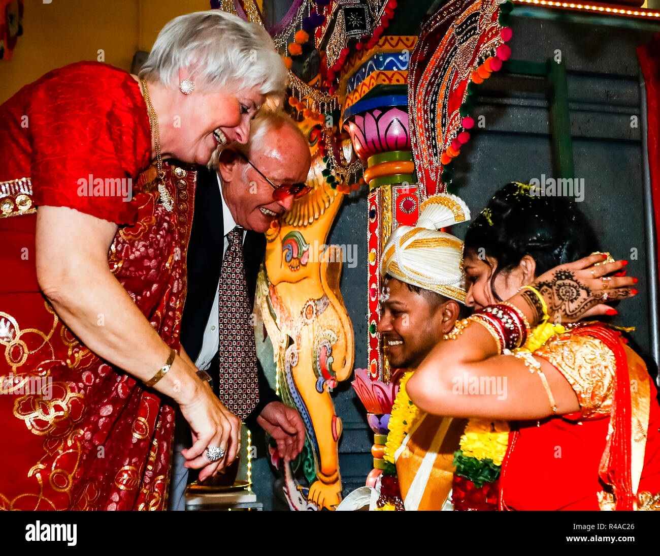 Tamil Hindu Wedding ceremony in a Dortmund Temple in Germany Stock