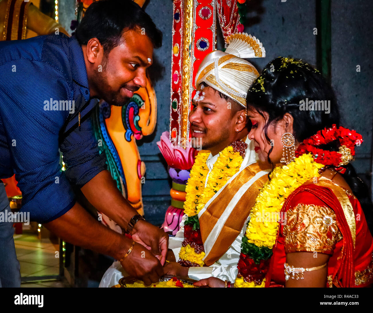 Tamil Hindu Wedding ceremony in a Dortmund Temple in Germany Stock