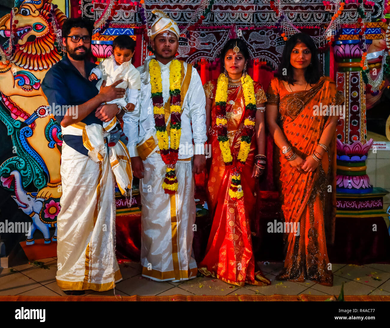 Tamil Hindu Wedding ceremony in a Dortmund Temple in Germany Stock
