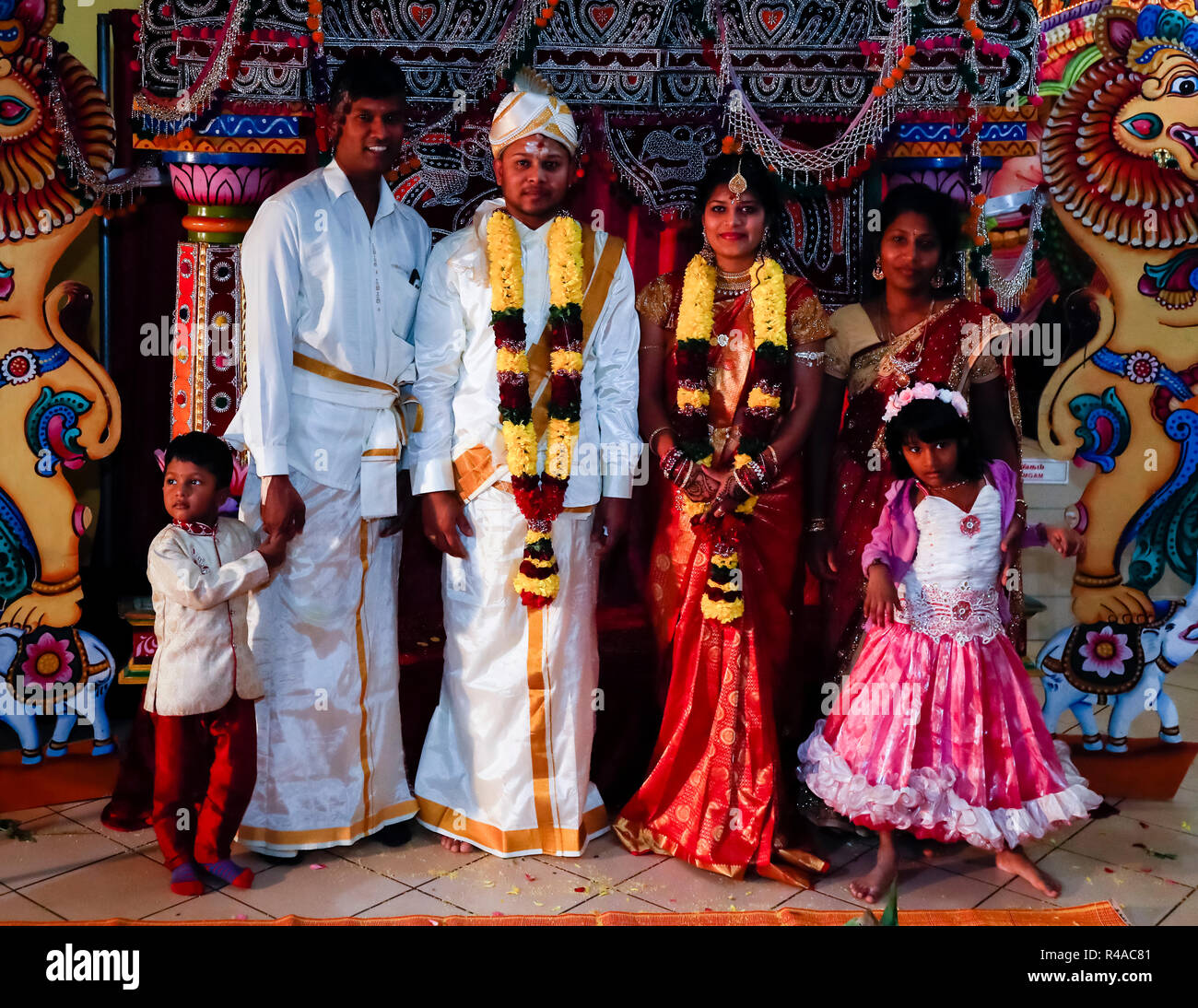 Tamil Hindu Wedding ceremony in a Dortmund Temple in Germany Stock