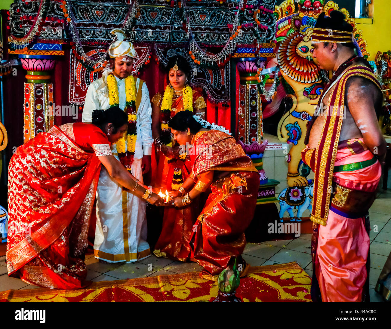 Tamil Hindu Wedding ceremony in a Dortmund Temple in Germany Stock