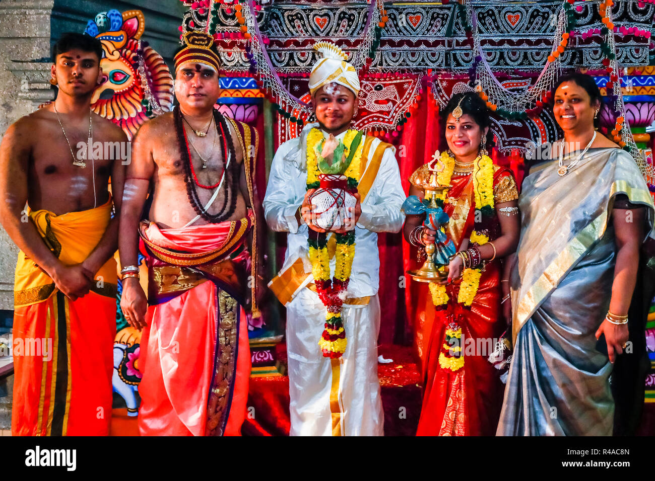 Tamil Hindu Wedding ceremony in a Dortmund Temple in Germany Stock