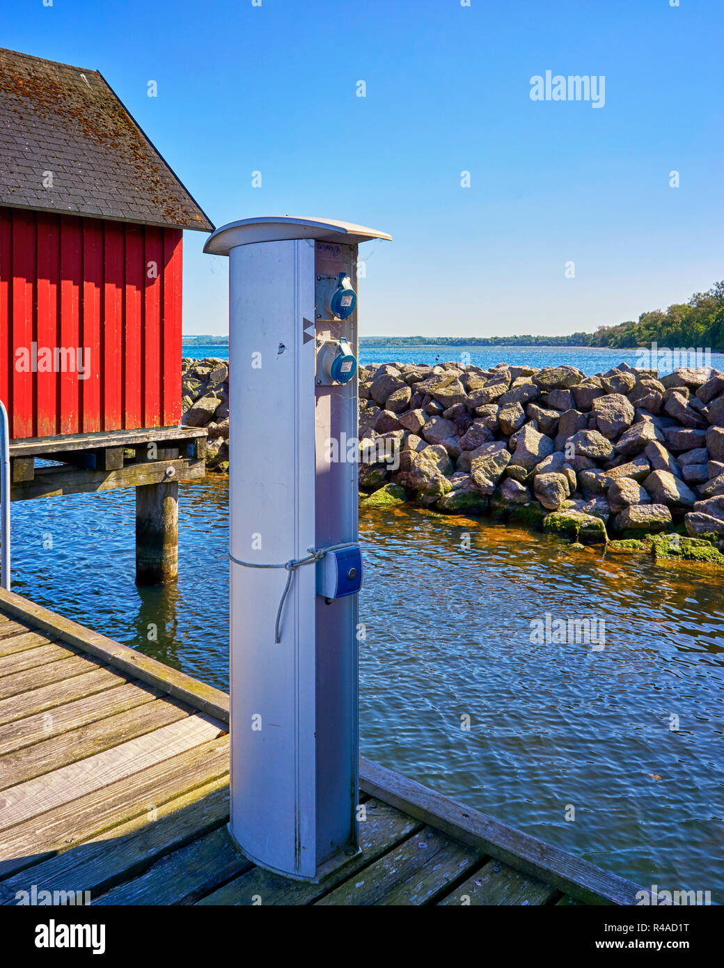 Electric charging point for boats hires stock photography and images