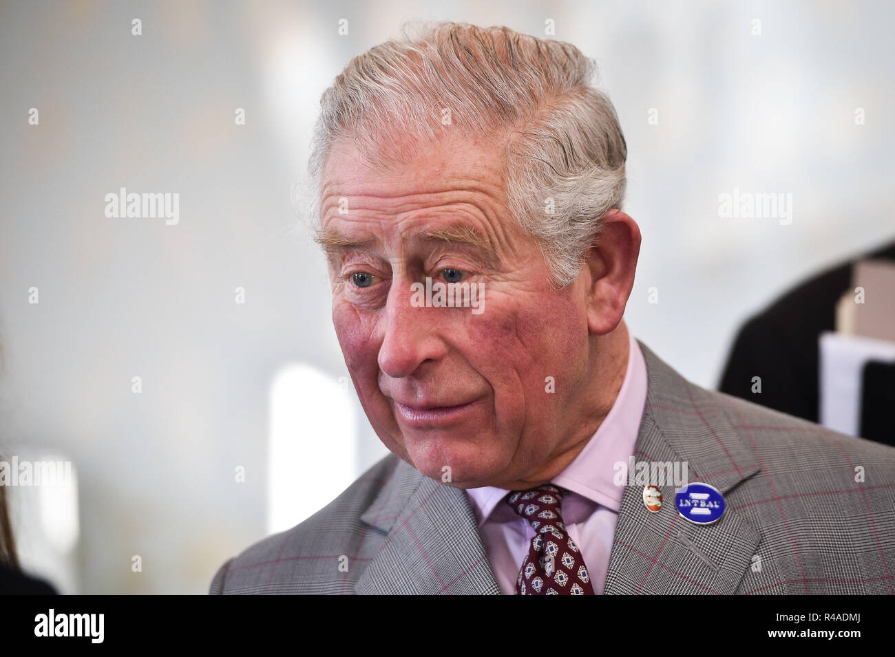 The Prince of Wales arrives at Poundbury, Dorset, where he is opening Yarlington Housing Group's new Extra Care housing development and Dorchester Community Church. Stock Photo