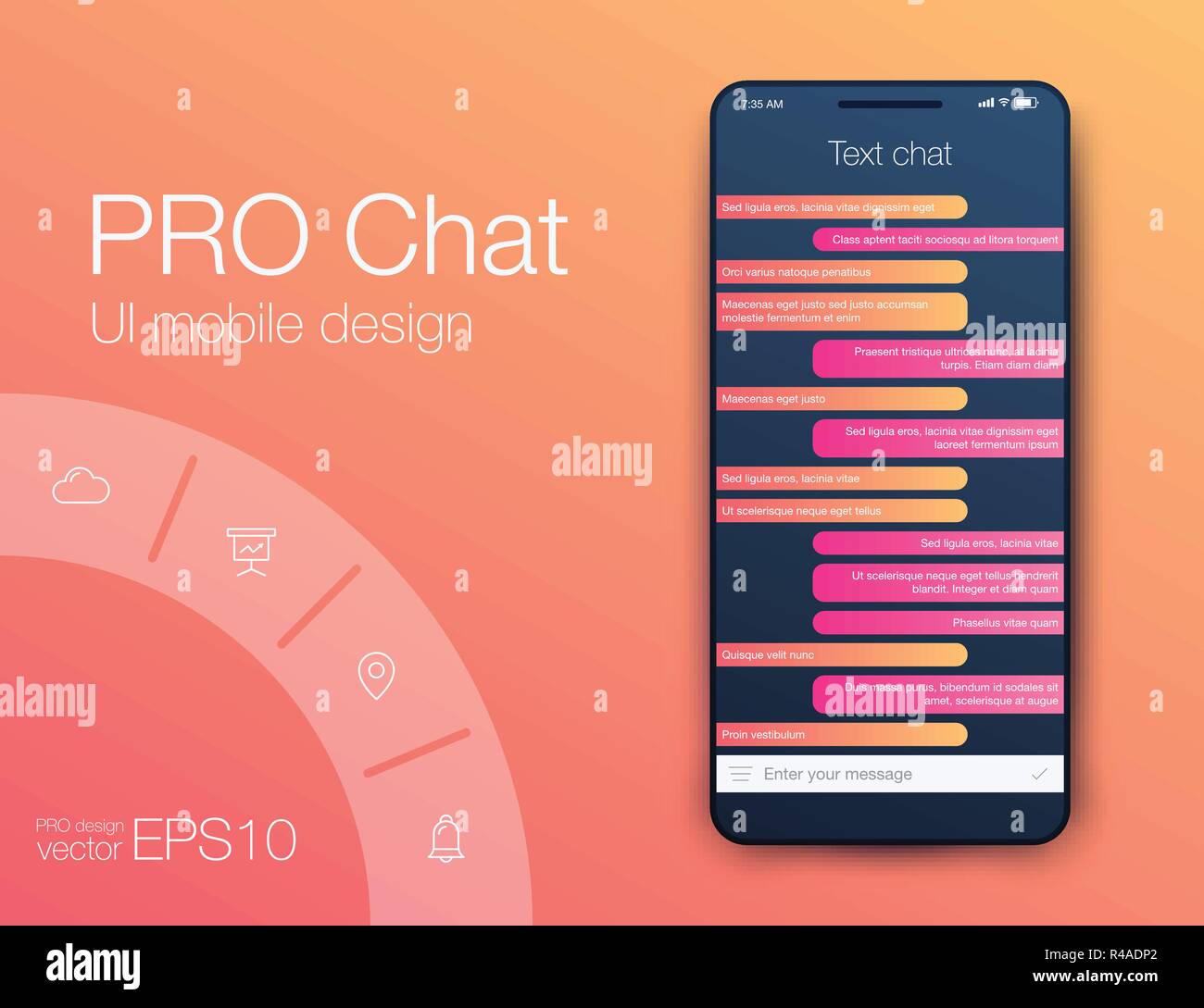 Vector phone chat interface. Sms messages. Stock vector Stock Vector