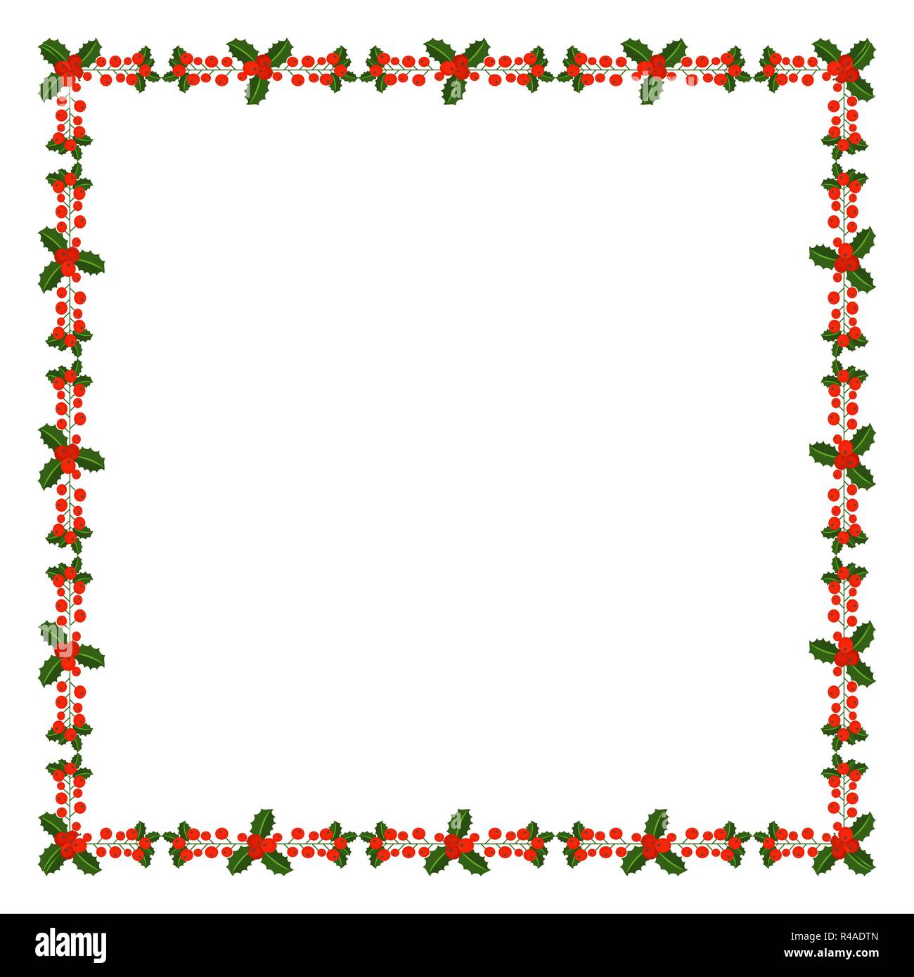 Square frame with Holly berry branch. Border fo Christmas cards Stock  Vector Image & Art - Alamy