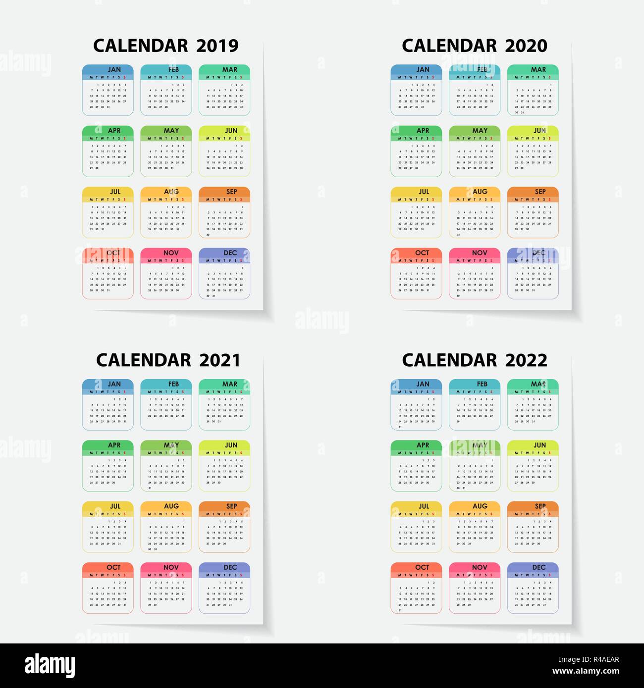 Calendar 2019 2020 2021 And 2022 Calendar Template Calendar