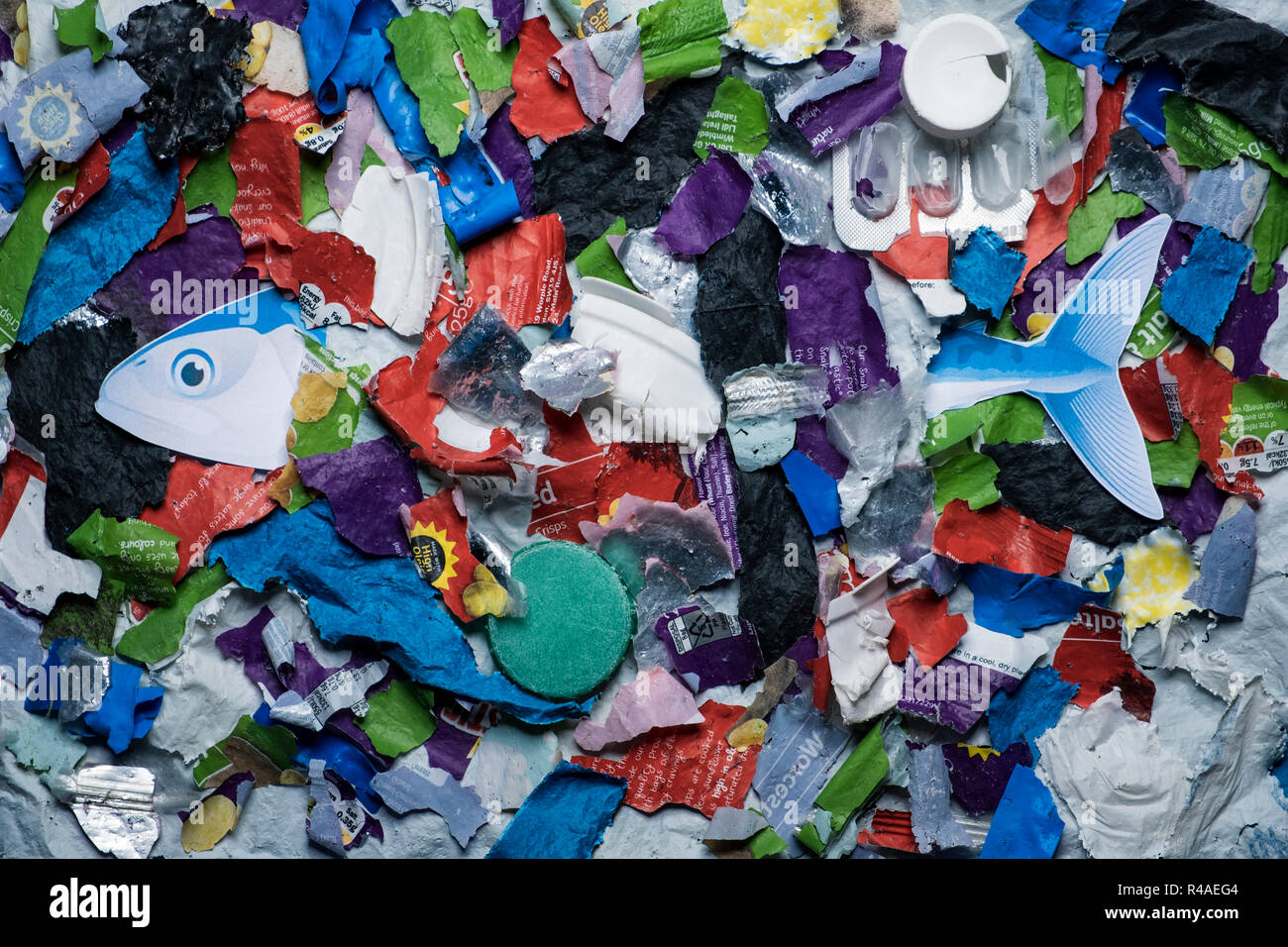 Oceanic plastic concept. Stock Photo