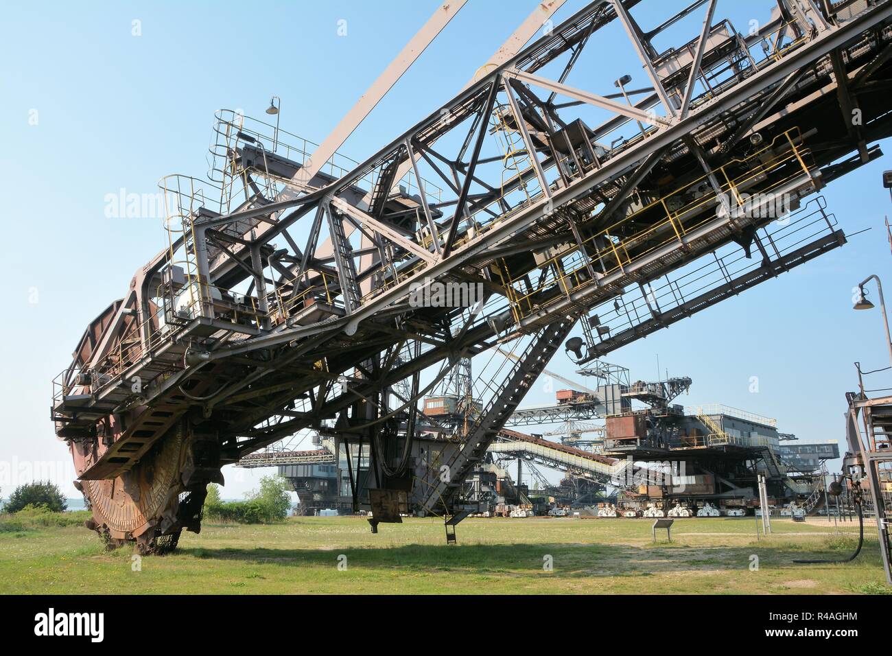 rusty coal excavator in the decommissioned lignite opencast mine Ferropolis Stock Photo