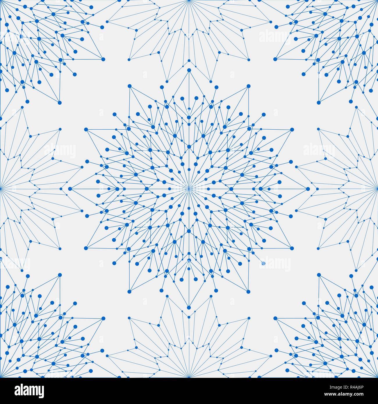 Seamless geometric pattern with connected lines and dots. Vector ...