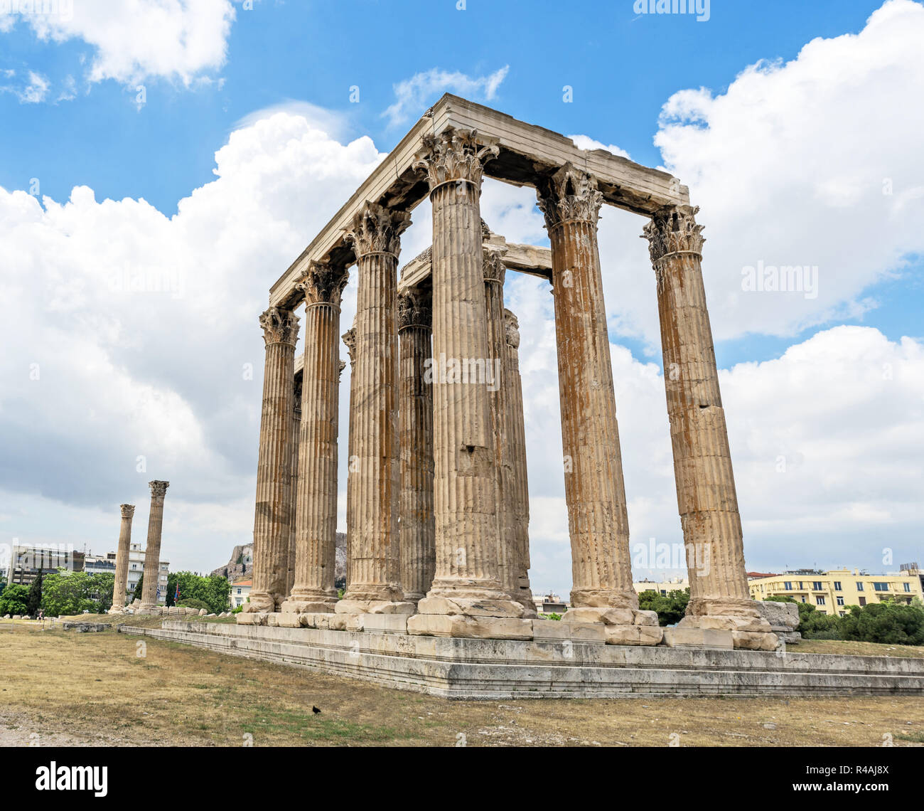 The ancient temple of Olympic Zeus in Athens, Greece. Stock Photo