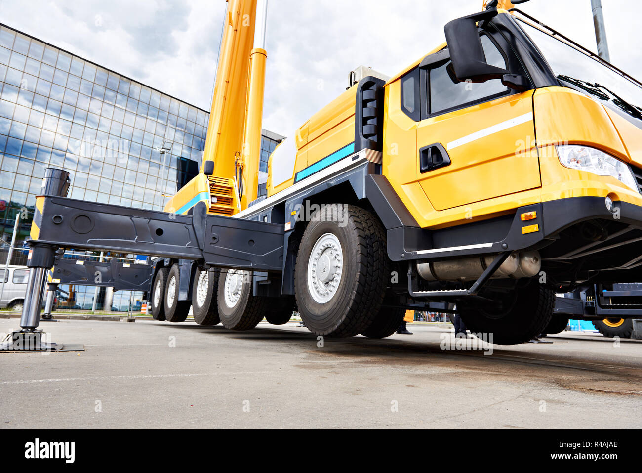 Mobile crane offroad capability in exhibition Stock Photo Alamy