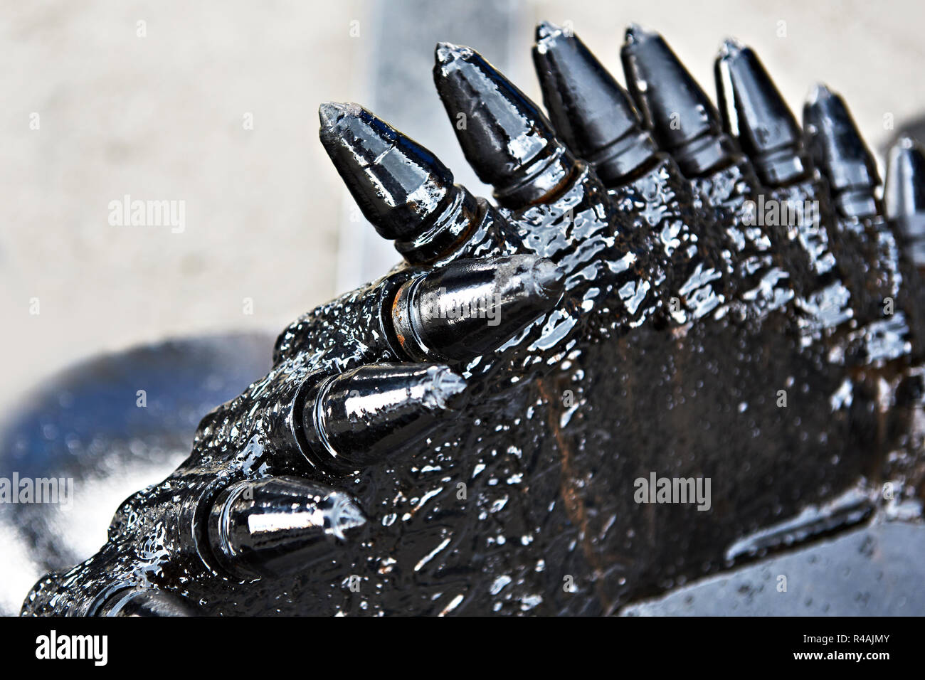 Black augers for hydraulic boring tools Stock Photo