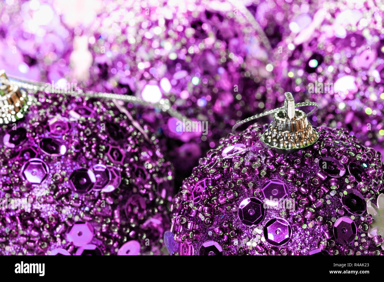 Christmas bulb decoration macro side view with copy space for your text